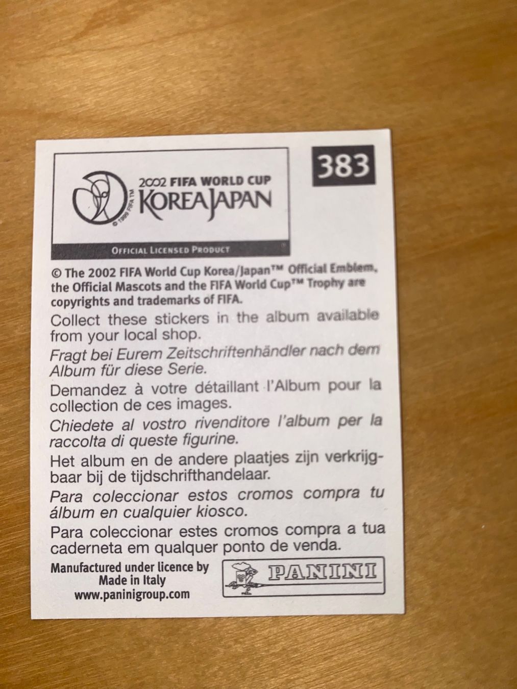 Panini Sammelbilder & Trading cards: Panini WM 2002 - Etoo - 383 – Neu (gemäss Beschreibung) aus Unterlunkhofen von PaniNicola 1