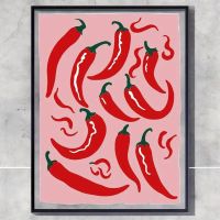 Affiche vintage décoration cuisine restaurant piments rouges