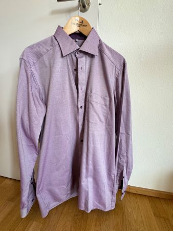 Marvelis Hemd, Gr. 41, aubergine-farben, bügelfrei