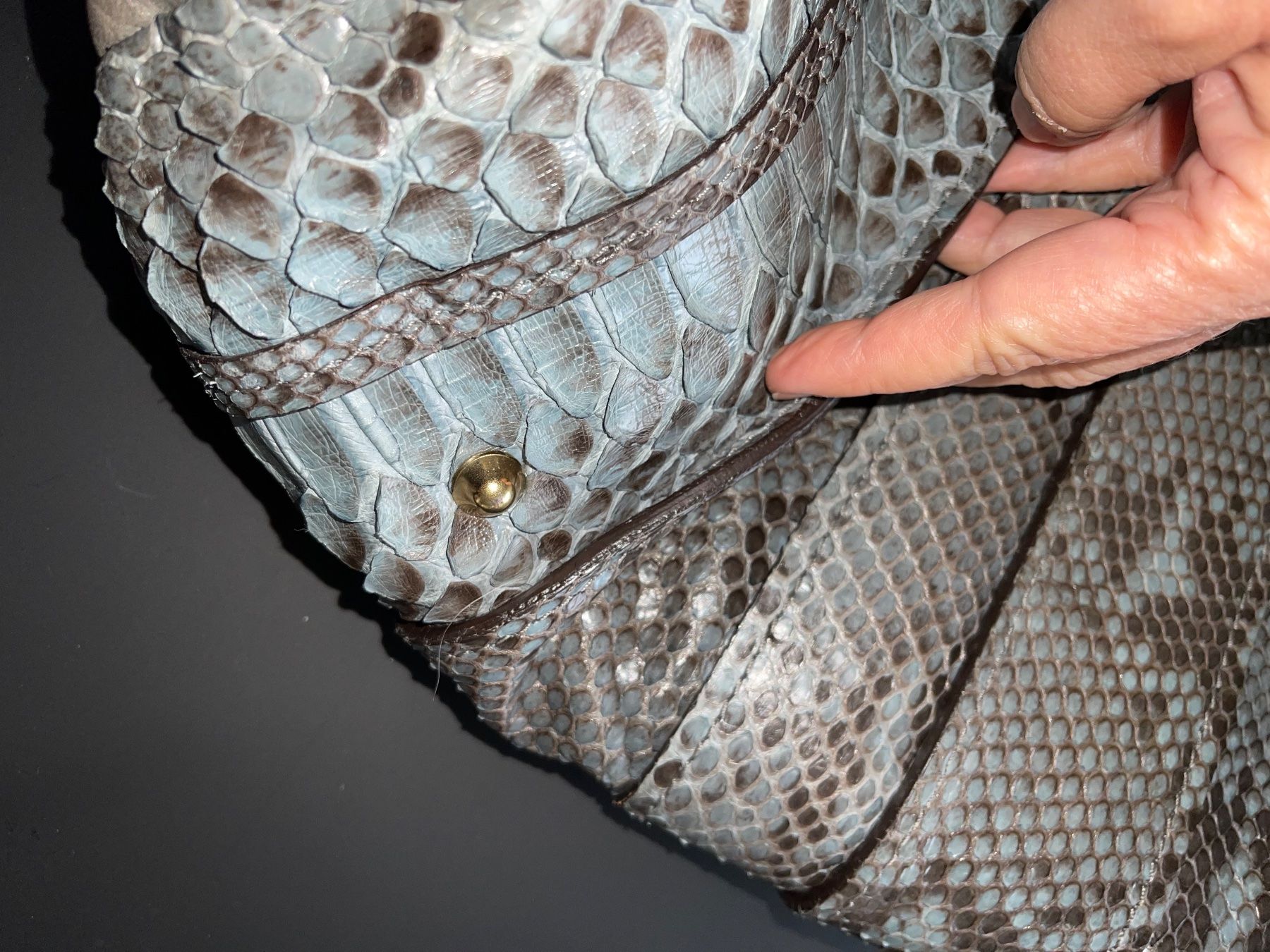 Chloé Sacs femmes: Chloé Heloise Grey Leather & Python Shopper Bag XL – Neuf (Voir description) à Birsfelden par Brut 5