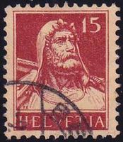 1933, Tellbrust Nr. 173z, gestempelt, auf geriffeltem Papier