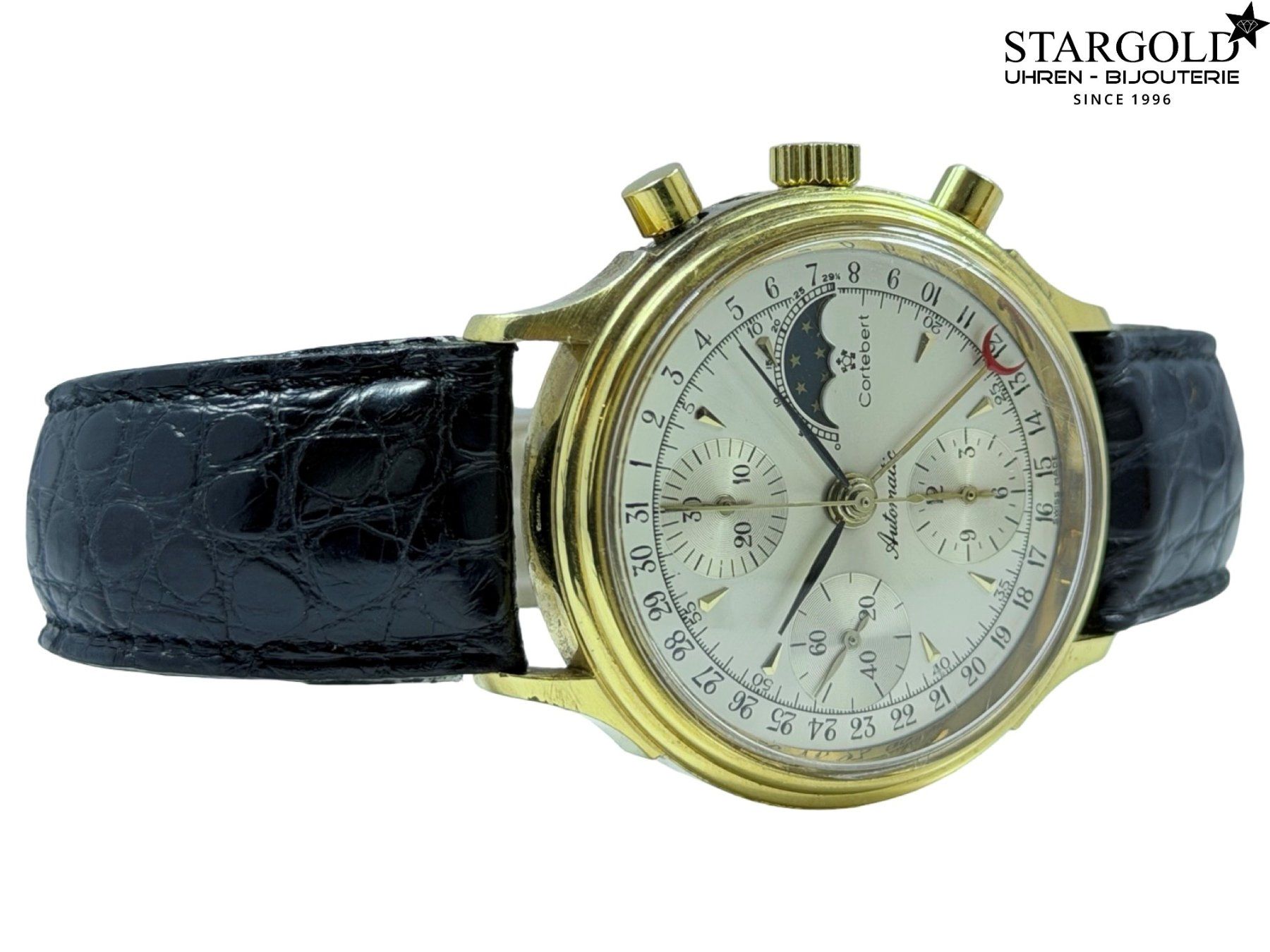 Orologi: Cortebert Lunar Mondphasen Chronograph - 77.400 – Usato da Zürich venduto da Stargold-Uhren 2