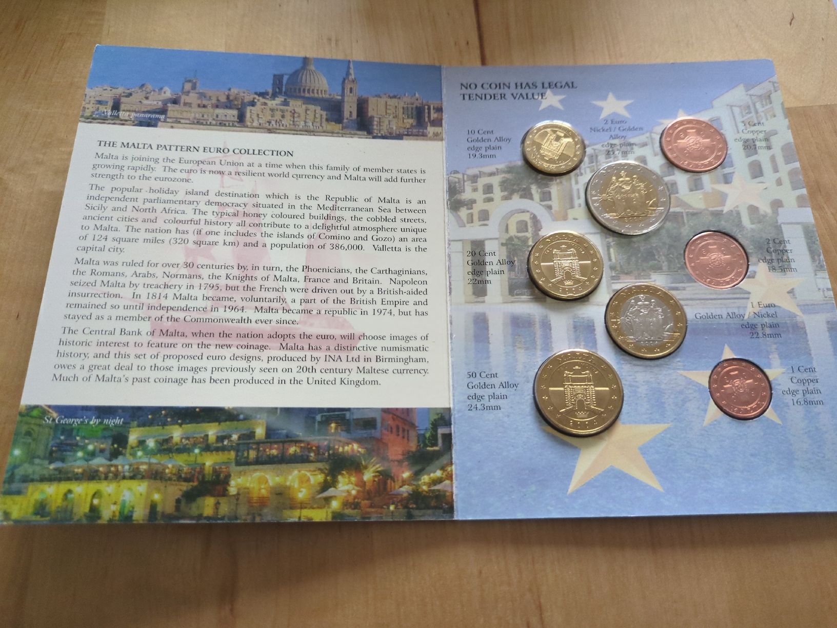 Tutti le monete: Malte 2004 - Collection de 8 pièces prototypes Euro – Usato da Genève venduto da ims1 1