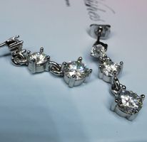 Boucles d'oreille argent diamants de moissanite de 1,8  ct