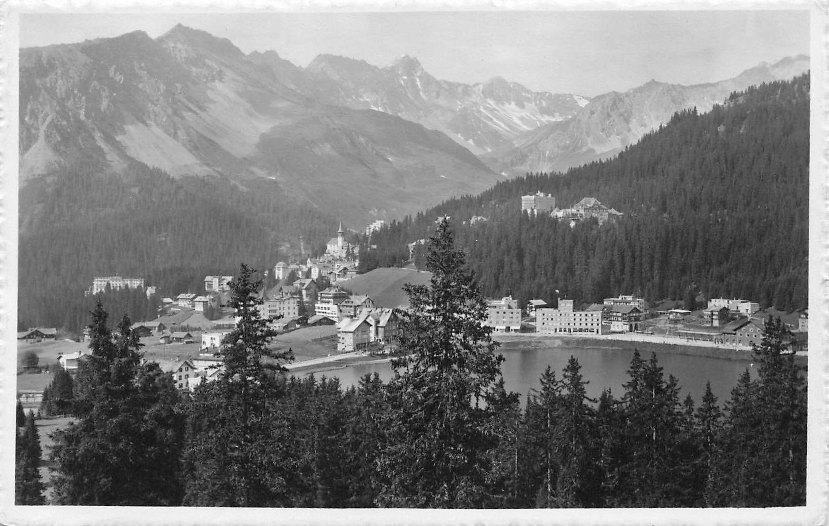 Cartoline postali: Arosa obersee mit dorfkirche – Usato da Biasca venduto da Blenio71