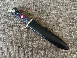 Altes Messer Jagdmesser Dolch SCHNEIDTEUFEL mit Scheide TOP