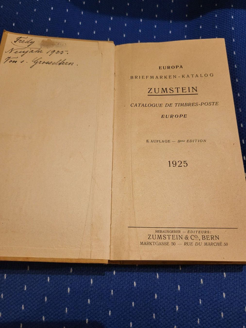 Libri: Briefmarkenkatalog Zumstein 1925 – Usato da Langnau i. E. venduto da Foodmaster 1