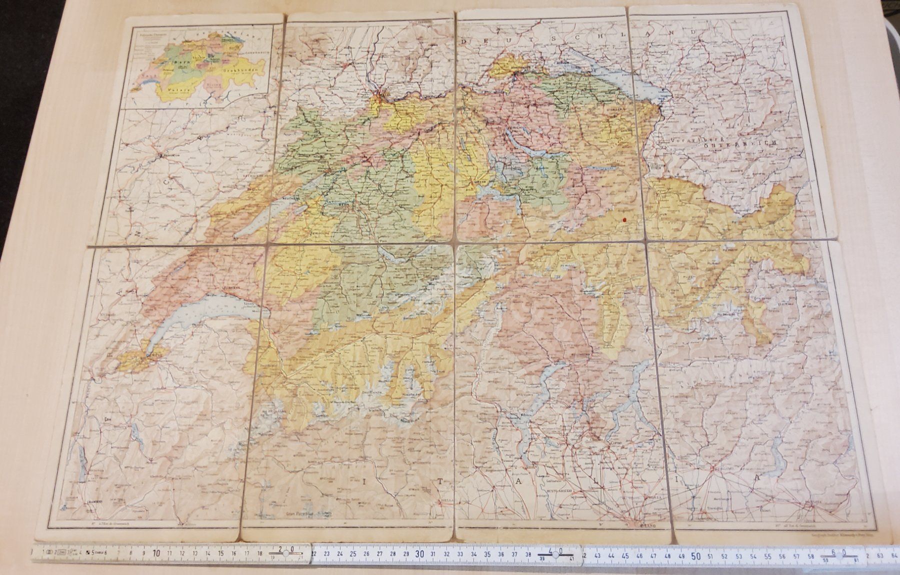 Cartine & Atlanti: Schulkarte der Schweiz 1920 – Usato da Grüningen venduto da VENOM59 2