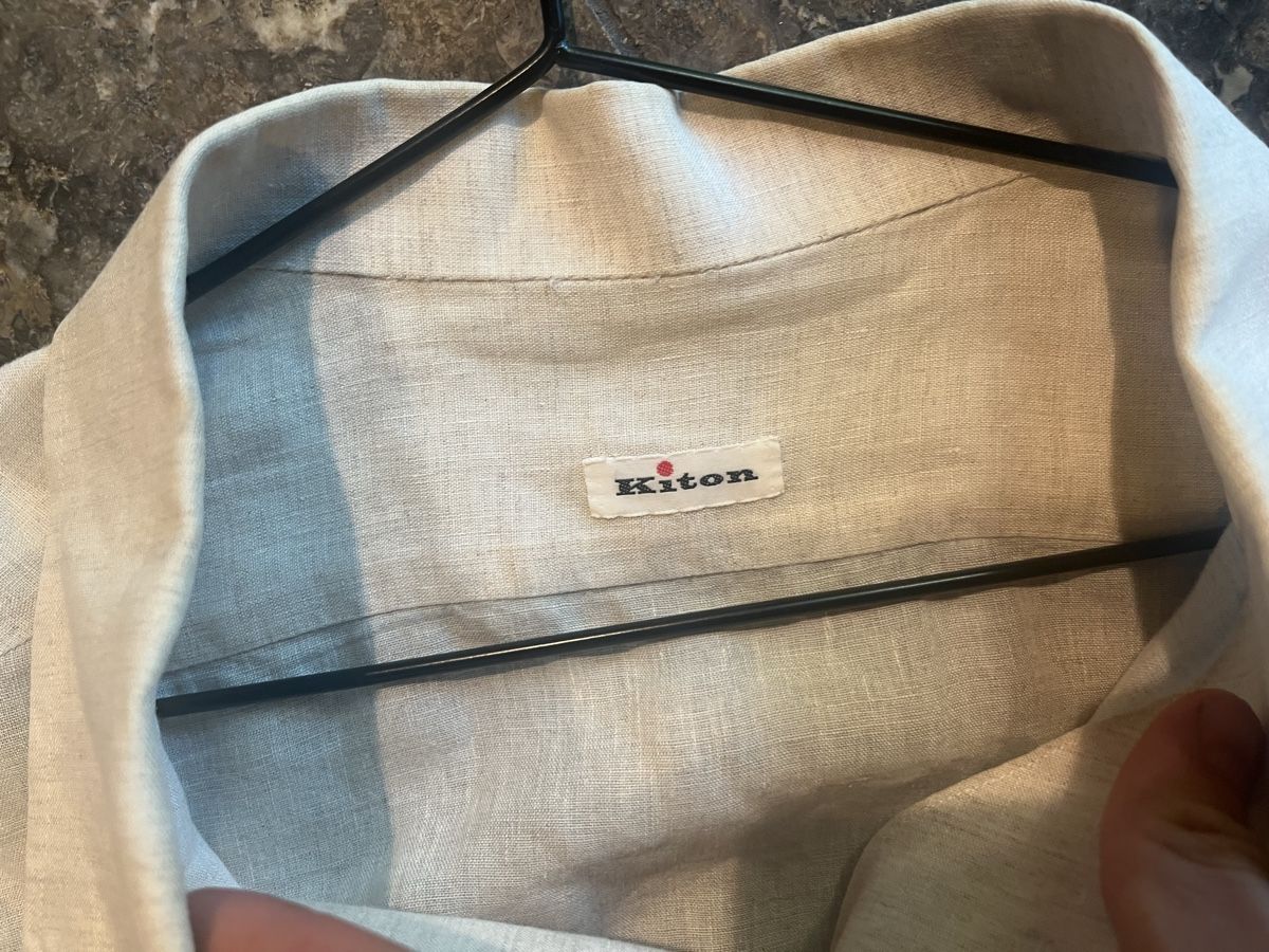 Kiton Camicie: Kiton Hemd Shirt 41 XL Leinen – Usato da Gockhausen venduto da Turmfalken 4