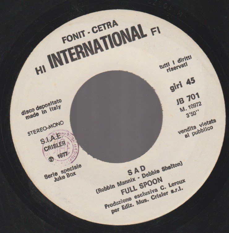 Vinyles: 7 " juke box D.B.M. / FULL SPOON DISCO BEATLEMANIA / SAD – D'occasion à Vezia par Aquarius_Age 1