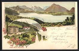 Litho Sigriswyl, Hotel zum Bären mit Se