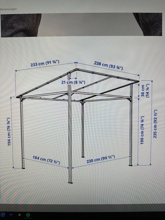 IKEA GUNNÖN Pavillon, dunkelgrau/grau Kaufen auf Ricardo