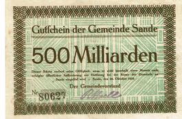Sande 500 Mrd.Mark 29.10.1923 VZ+-VZ++