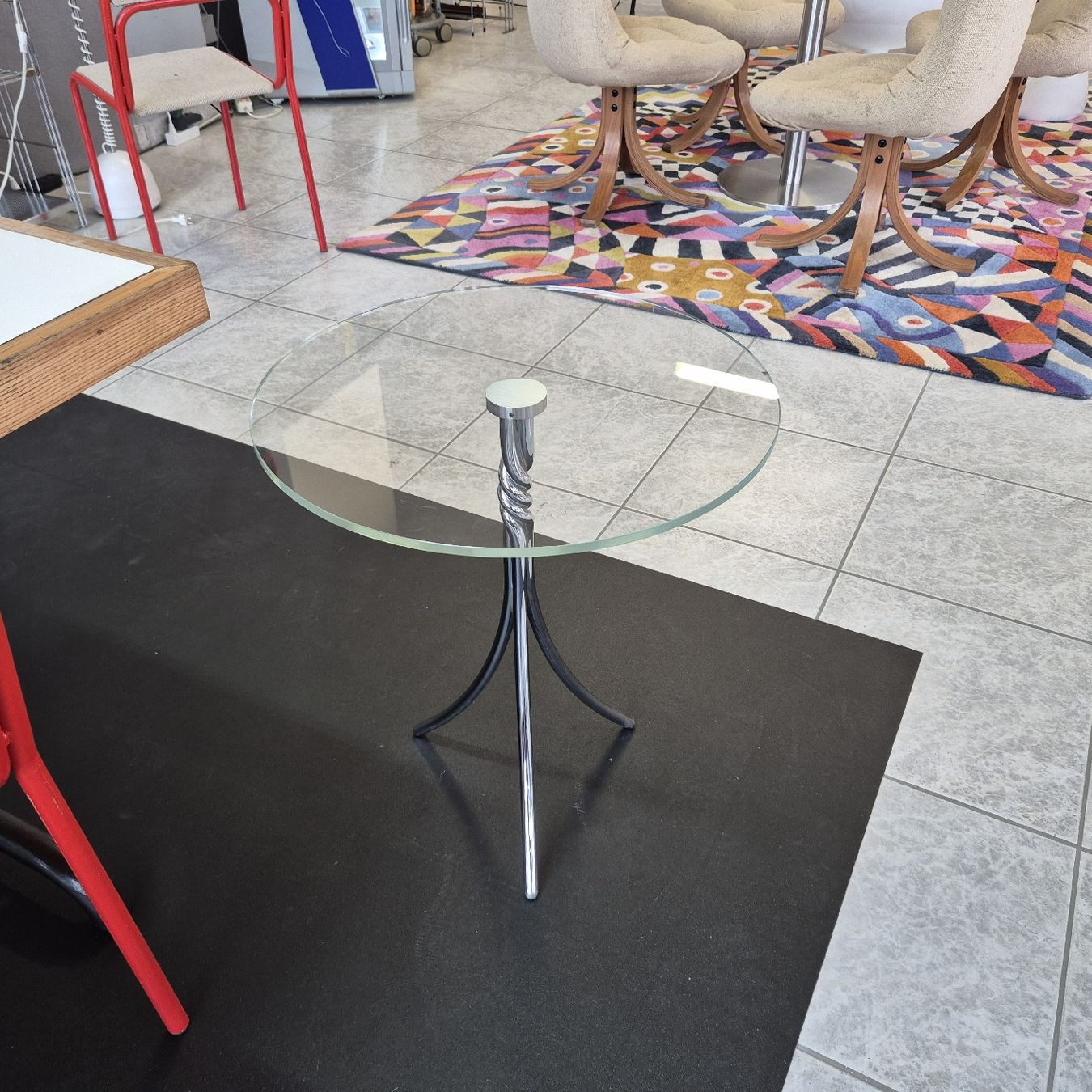Tavoli: Design Chrom Glas Beistelltisch Coffee-Table – Usato da Nottwil venduto da Wondewa-Shop 7