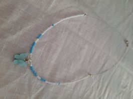 Kette: 1x Halskette, Perlen, Schmetterling, Geschenk...