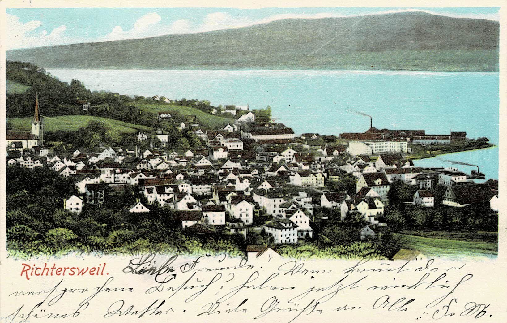 Cartoline postali: RICHTERSWEIL ZH gel. 1903! – Usato da Hergiswil NW venduto da Kartenfrau