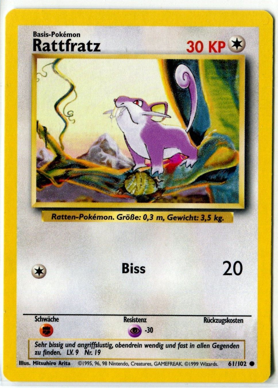 Pokémon Carte collezionabili: Rattfratz Basis Set 61/102 Deutsch – Nuovo (secondo la descrizione) da Dornach venduto da Deco89