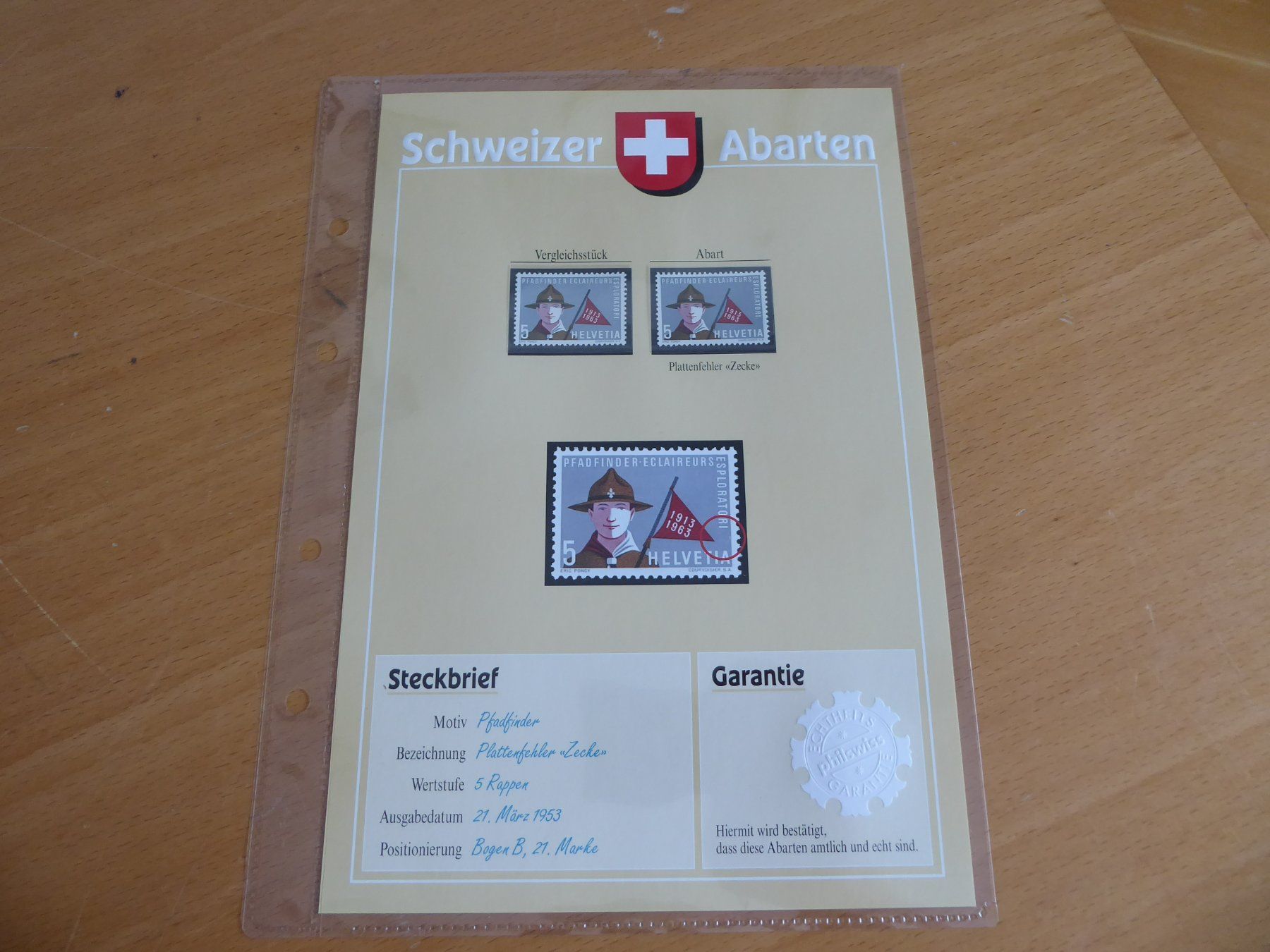 Tutti i francobolli: § SCHWEIZER ABARTEN    Plattenfehler Zecke – Usato da Rothrist venduto da swisstools