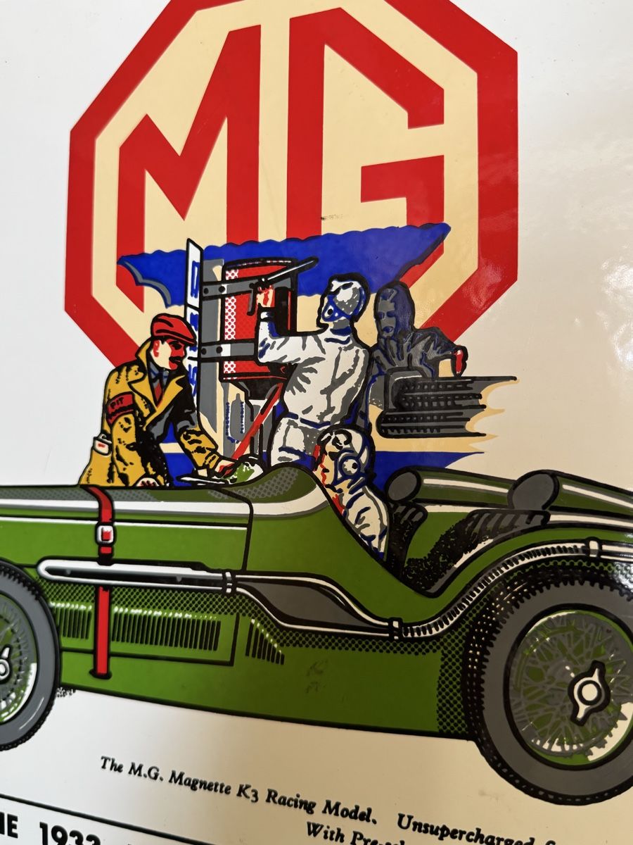 MG Insegne: Plaque Émaillée MG Magnette K3, Safety Fast! – Usato da attalens venduto da La.trouvaille 1