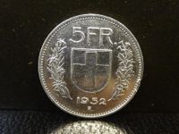 5 Franken Silber 1952 Fünfliber Münze