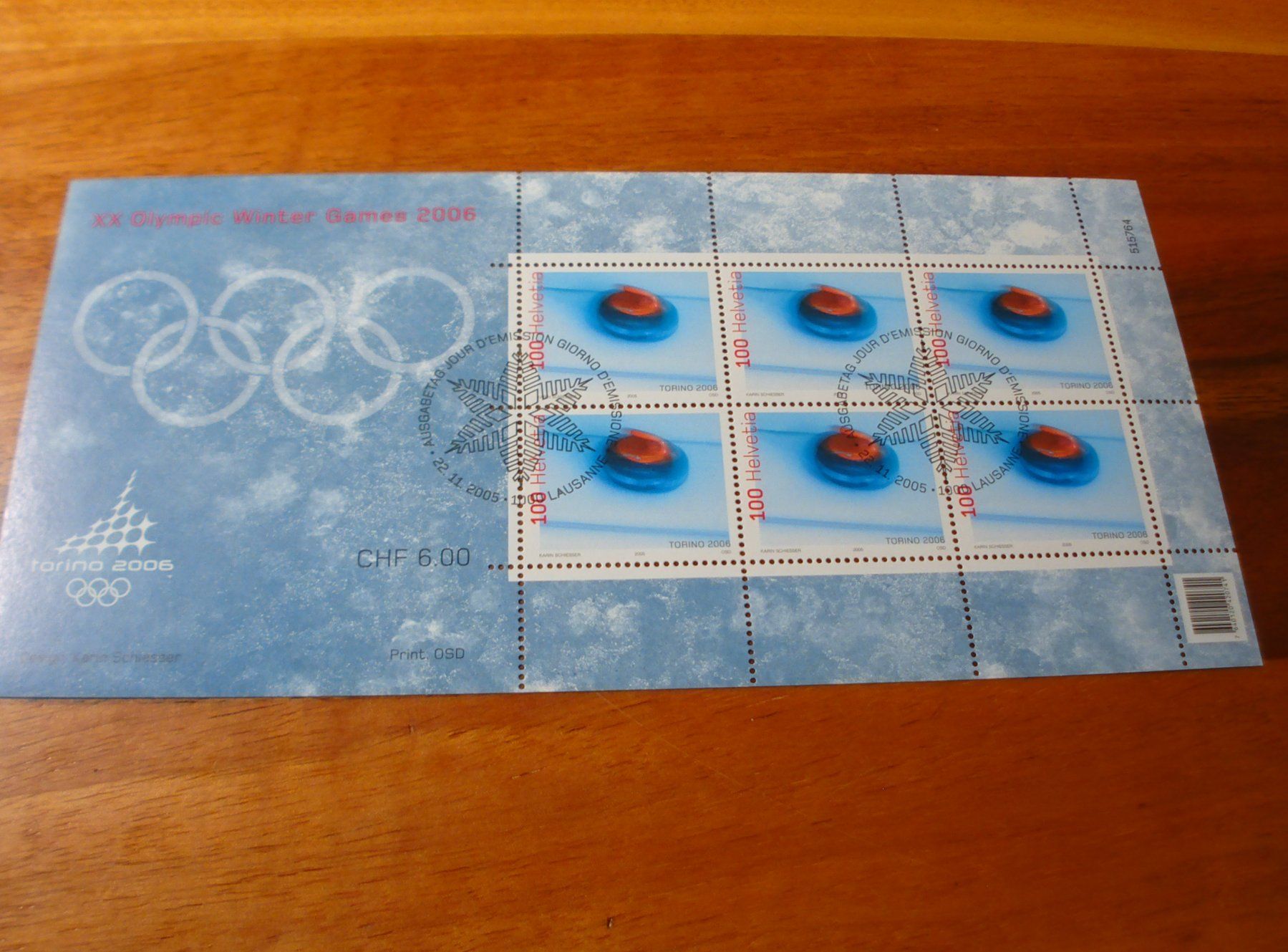 Alle Briefmarken: Bogen Olympia Torino, 2005, ET-o – Gebraucht aus Niederwil AG von morostahu