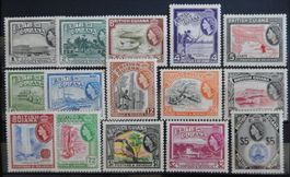 Guyana British Kat. 199-213 * 1954 Kat. 55 Euro