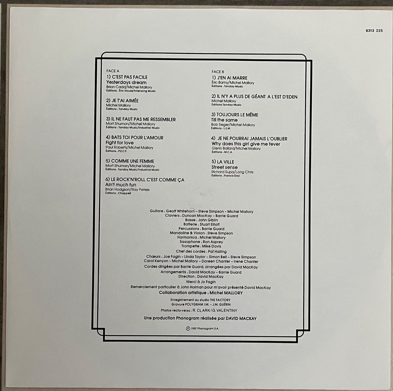 Vinyles: JOHNNY HALLYDAY - PAS FACILE - 33 Tours – D'occasion à Bussigny par vinyl-pas-cher 4