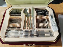 vente unique Ménagère 24 Pièces Inox Ida 22cm Or Ventes flash Maison et jardin