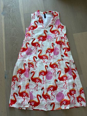 Maxi Kleid Marc Cain weiss Flamingos Gr. M