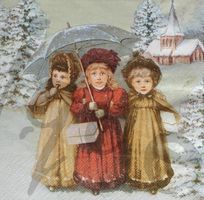 Serviette 3 mädchen (rar)