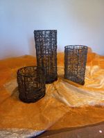 Trio de porte pilier en rotin