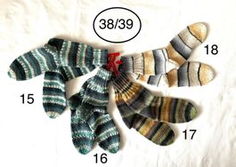 handgestrickte Wollsocken, 38/39