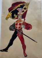 Fritz Boscovits, Orig. Aquarell, Fähnrich von Bern, 1959