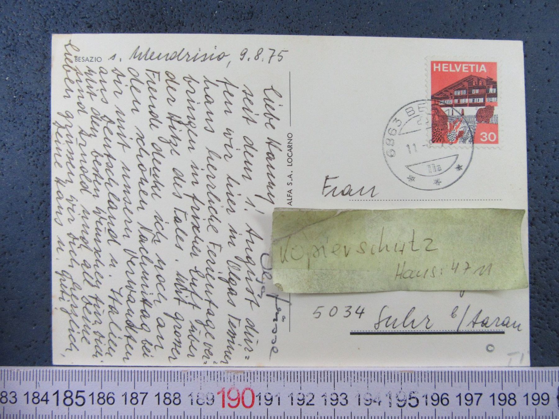 Ansichtskarten: BESAZIO TICINO AK 1975 – Gebraucht aus Ettingen von Hausi4711 2