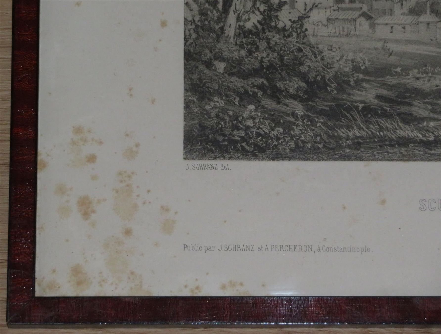 Grafica & Litografie: Litho SCUTARI, POINTE DU SÉRAIL, von J. Schranz 1855 – Usato da Oberriet SG venduto da ganesh435 2