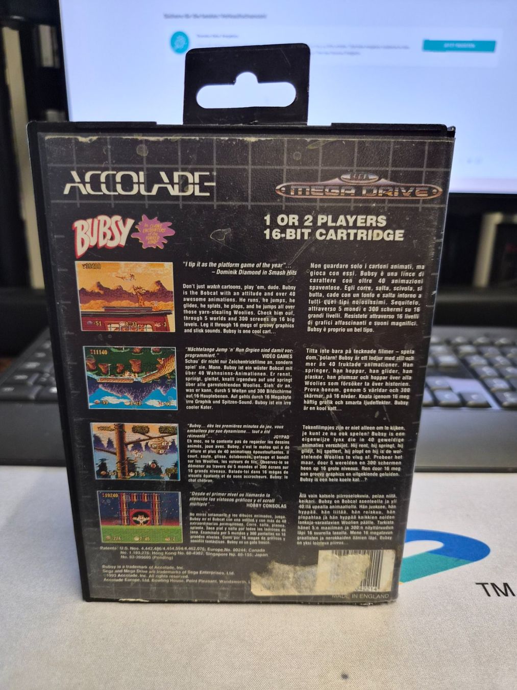 Sega Giochi: Bubsy Sega Mega Drive Spiel Modul mit Box gebraucht – Usato da Zürich venduto da Joselito0 1