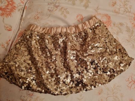 Jupe dorée à paillettes, taille 104