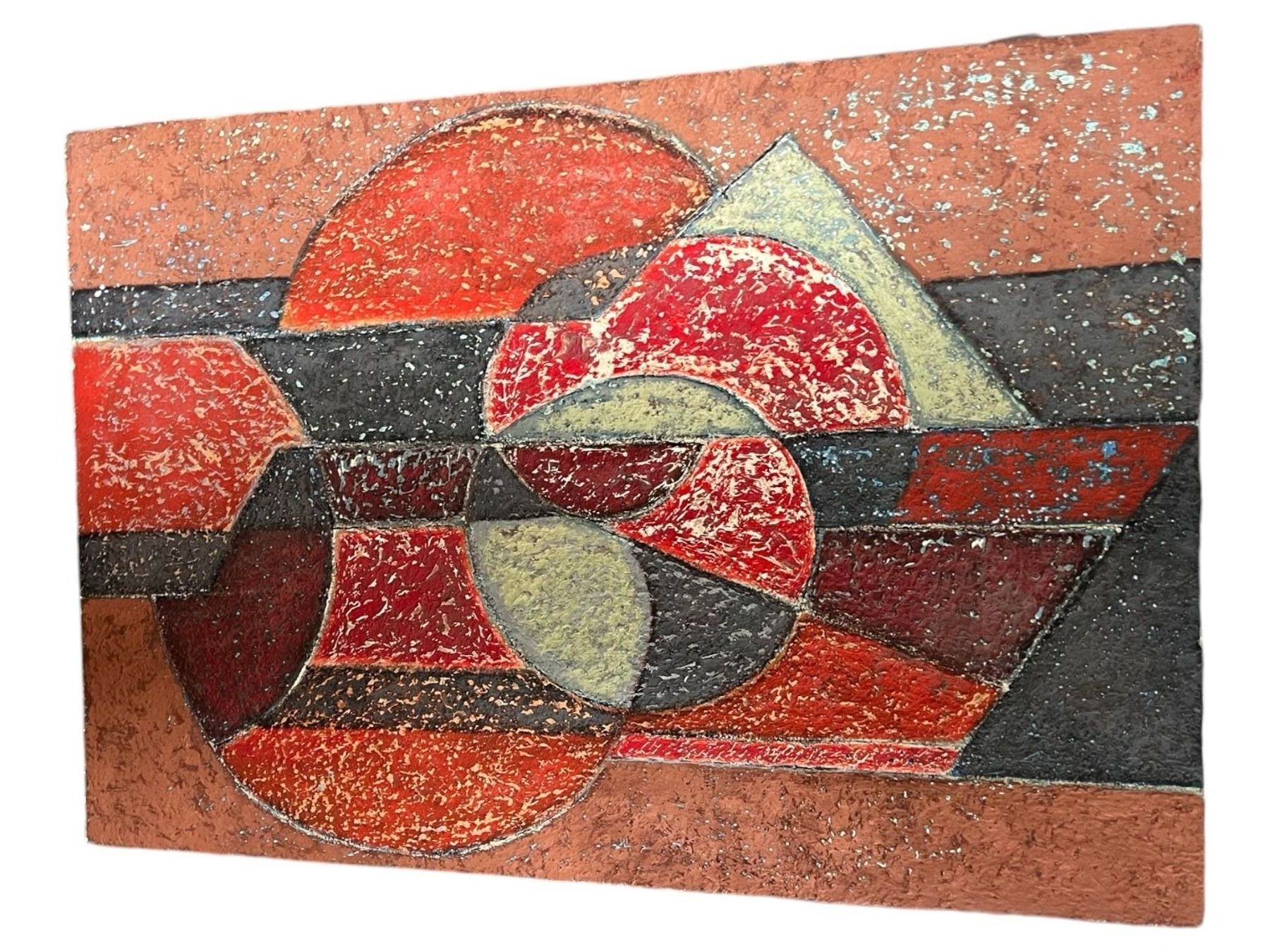 Dipinti: Gilbert Thevenot signed cubist painting tableau – Usato da Apples venduto da the_7jtf