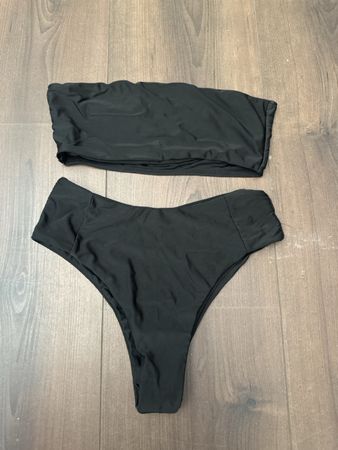 Bikini schwarz Bandeau Grösse S high waist