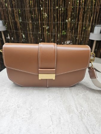 Braune Leder-Umhängetasche ZARA 