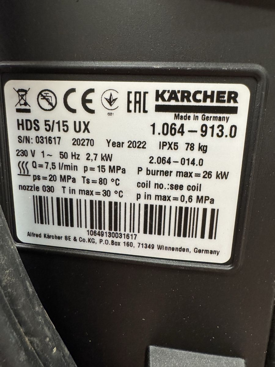 Kärcher Idropulitrici ad alta pressione: Kärcher HDS 5/15 UX 1.064-913.0 – Nuovo (secondo la descrizione) da Bettlach venduto da Edonn 1