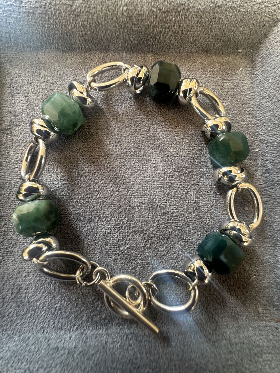 Bracciali & Braccialetti: Armband mit Grünem Achat – Nuovo e nell'imballaggio originale da Kriens venduto da Hortensie6