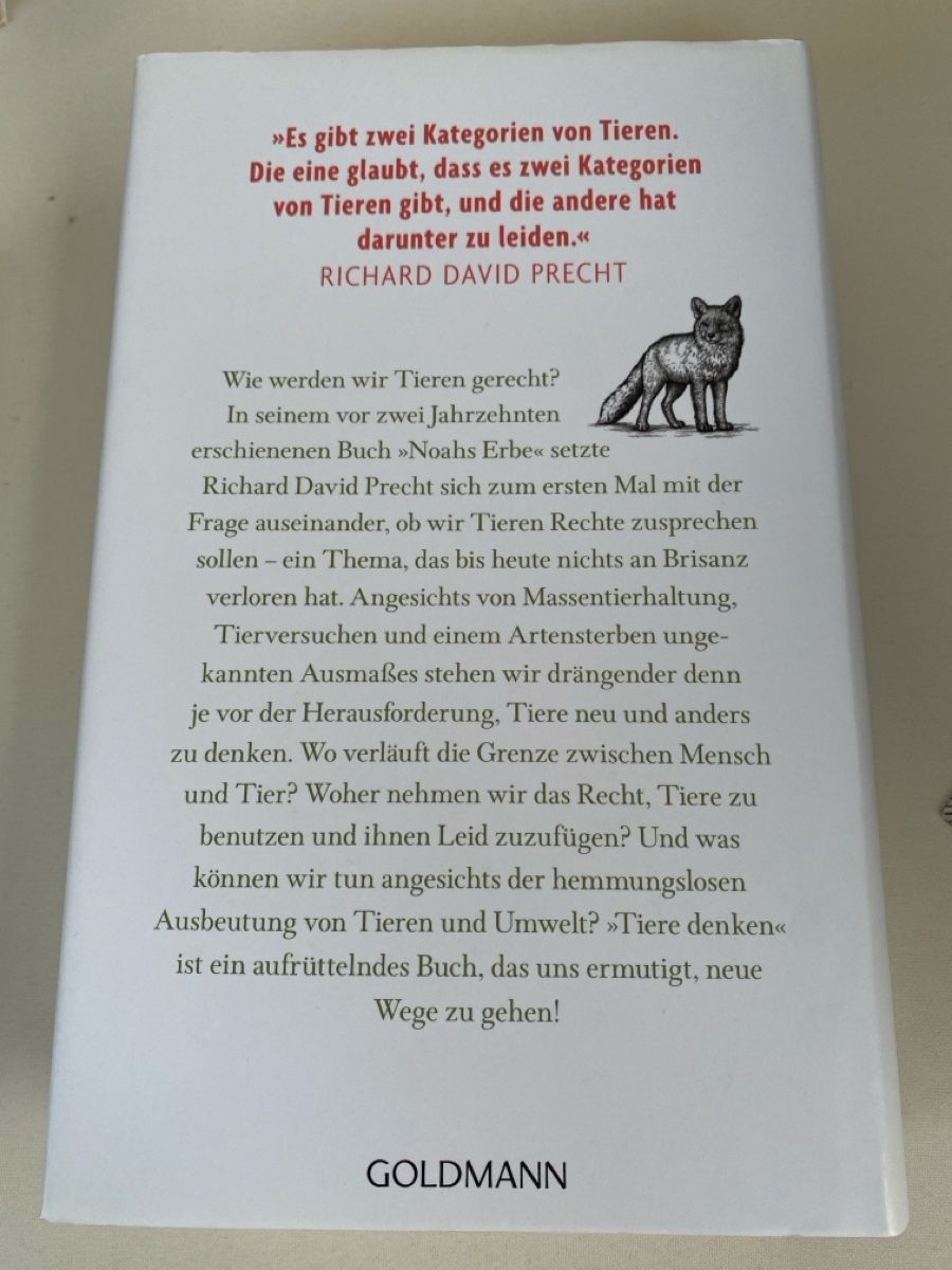 Libri: Richard David Precht: Tiere Denken  – Usato da Schmerikon venduto da tam_k9vb 1