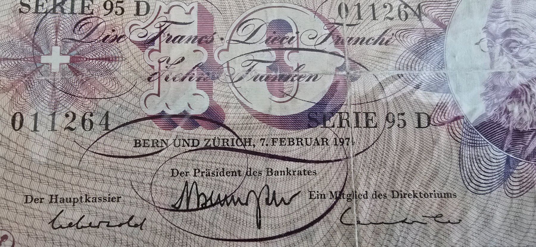 Banconote: 10 Franken vom 1974 – Usato da Dietikon venduto da abarth03 3