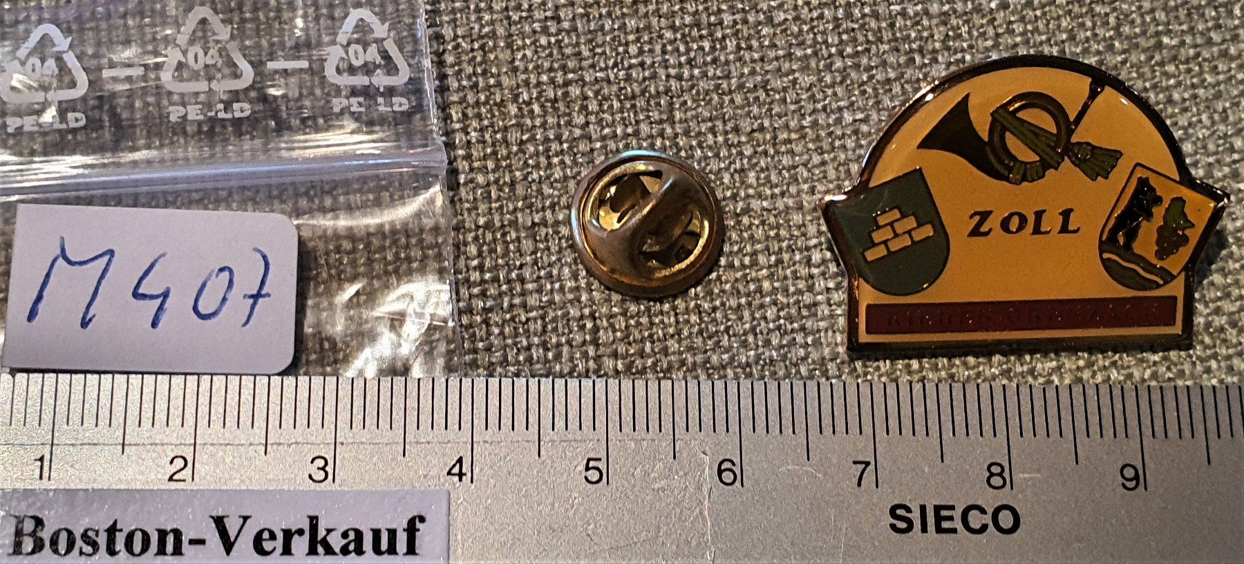 Placchette & Badge: M407 - Pin ZOLL Riehen / Grenzach – Usato da Reinach BL venduto da Boston-Verkauf 2