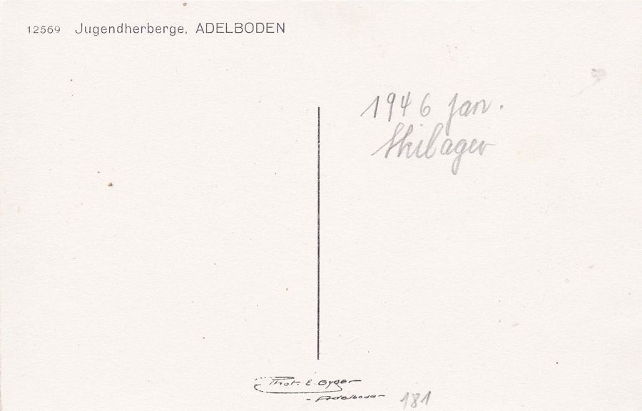 Cartoline postali: Adelboden, Jugendherberge, datiert 1946 – Usato da Frauenfeld venduto da POML 1