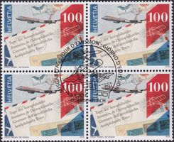2016, Nr.1609 (Aerophilatelie) Viererblock mit ET-Stempel.