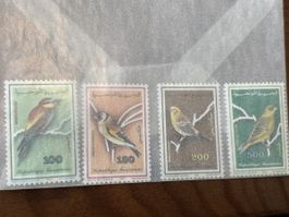 Briefmarken Tunesien, 4er Set, Vogelmotive, Top Zustand!