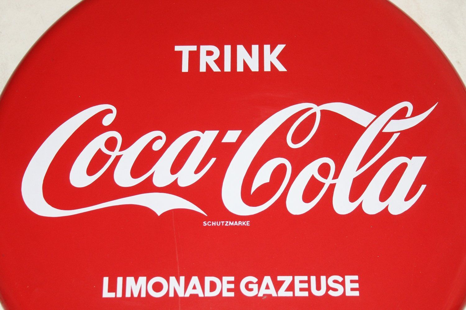 Coca-Cola Schilder: Coca Cola Trink Limonade Button Emailschild 50s – Gebraucht aus Lüchingen von Aw67 1