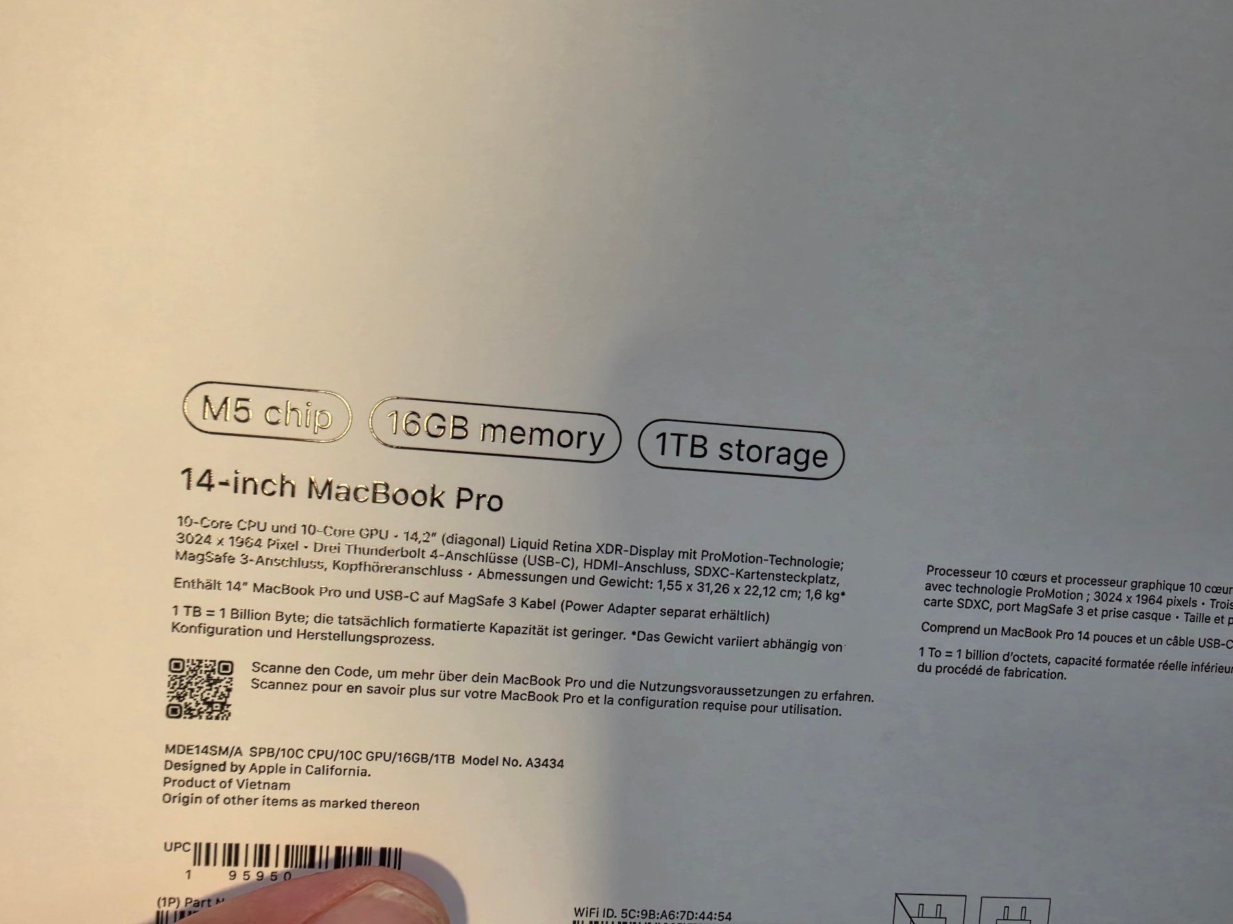 Apple Notebook: Apple MacBook Pro 14" M5 1TB SSD état neuf – Nuovo (secondo la descrizione) da Bernex venduto da blackno1 2